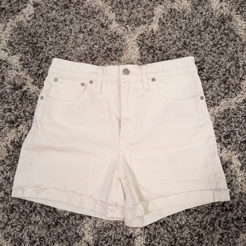 NWOT Madewell High Rise White Denim Shorts 28
